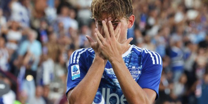 Nico Paz celebra su gol al Lazio. EFE/EPA/Roberto Bregani