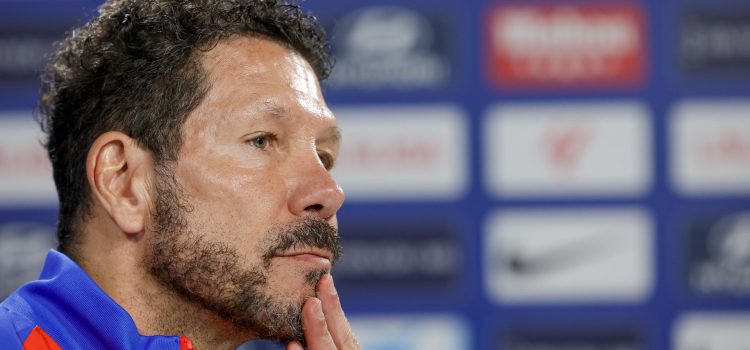 Simeone, este viernes durante la rueda de prensa.-EFE/ Zipi Aragón