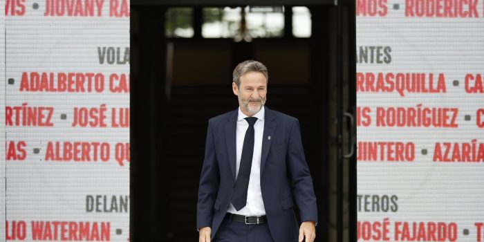El seleccionador de Panamá, Thomas Christiansen, anuncia la lista oficial de jugadores convocados para el Mundial 2026. EFE/ Bienvenido Velasco