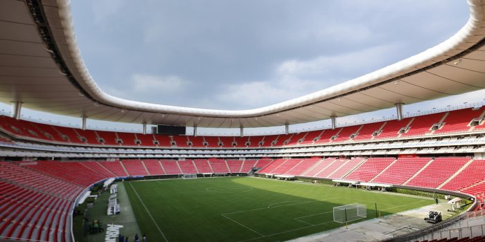 Fotografía de Francisco Guasco, en la que puede verse en una imagen del 22 de julio de 2025 el estadio de fútbol de Guadalajara. EFE