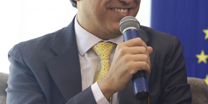 El embajador de la Unión Europea en México, Francisco André habla durante una rueda de prensa en Ciudad de México (México). Imagen de archivo. EFE/ Sáshenka Gutiérrez
