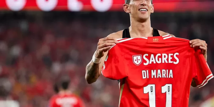 alt Di María evoca la "historia muy bonita" que comparte con el Benfica tras 150 partidos