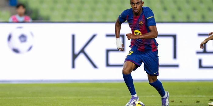 Lamine Yamal, el pasado lunes, durante el amistoso contra el Daegu surcoreano. EFE/ Jeon Heon-kyun