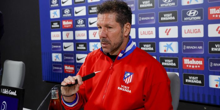 Simeone, durante la rueda de prensa. EFE/Zipi