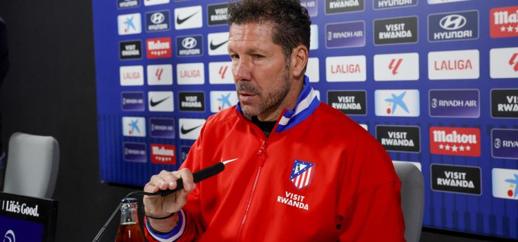 Simeone, durante la rueda de prensa. EFE/Zipi