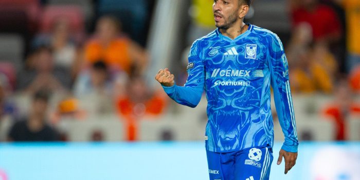 Foto de archivo del 24 de julio del argentino Ángel Correa, delantero de Tigres, celebrando un gol en la Leagues Cup. EFE/ Carlos Ramírez