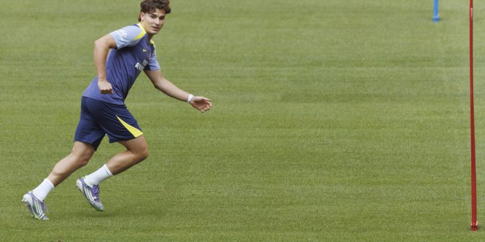Julián Álvarez, en una foto de archivo durante un entrenamiento. EFE/Sergio Pérez