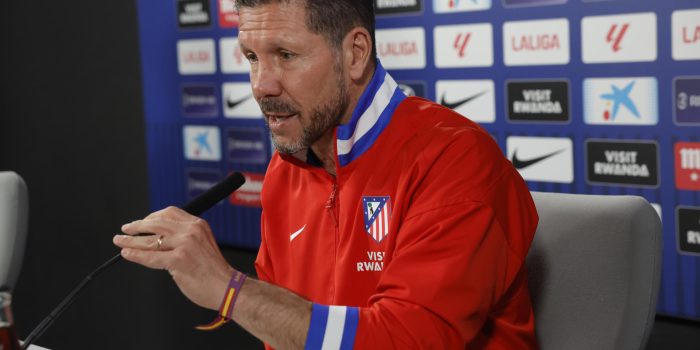 Simeone, durante la rueda de prensa.-EFE/ Zipi Aragón
