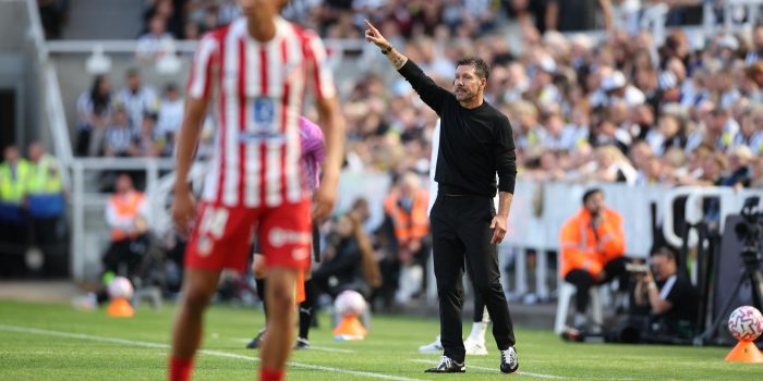 Simeone, en el último partido de pretemporada contra el Newcastle. EFE/EPA/ADAM VAUGHAN