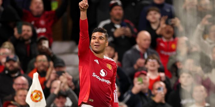 Casemiro celebra el segundo gol del Manchester United EFE/EPA/ADAM VAUGHAN