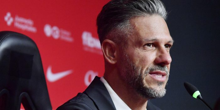 El argentino Martín Demichelis, durante su presentación el pasado domingo como nuevo entrenador del RCD Mallorca. EFE/ Miquel A. Borràs