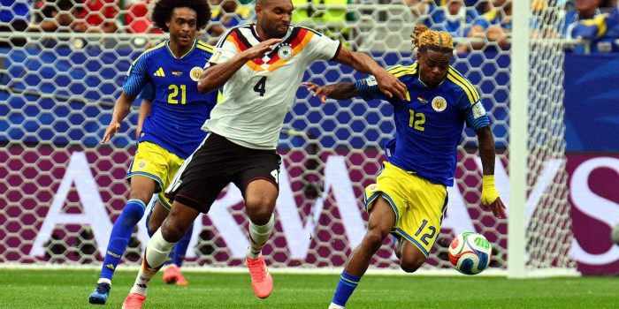 El internacional alemán Jonathan Tah (c), durante el partido que su selección disputó el pasado 13 de junio contra Curazao en el Mundial de Estados Unidos, México y Canadá. EFE/ Sam Wasson