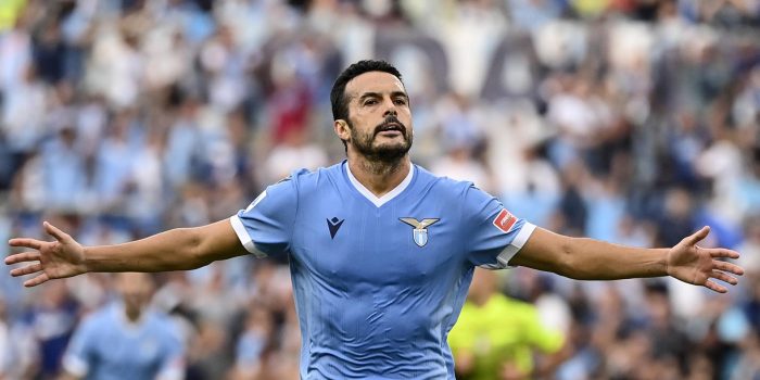 El delantero español Pedro Rodríguez celebra un gol con el Lazio. EFE/EPA/Riccardo Antimiani