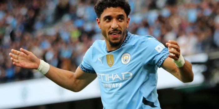 El delantero egipcio Omar Marmoush, del Manchester City, celebra el 1-0 durante el partido de la Premier League que han jugado Manchester City y AFC Bournemouth, en Manchester, Reino Unido. EFE/EPA/ASH ALLEN .