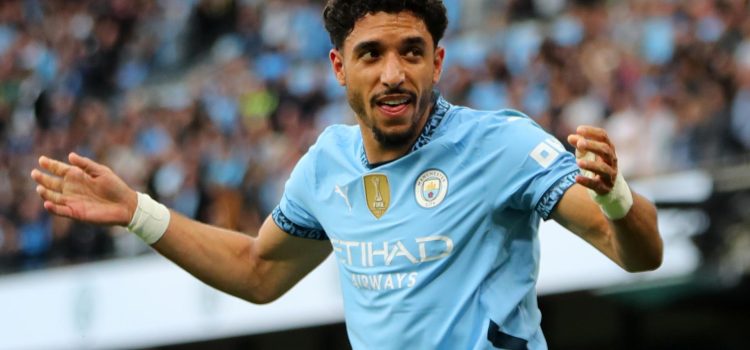 El delantero egipcio Omar Marmoush, del Manchester City, celebra el 1-0 durante el partido de la Premier League que han jugado Manchester City y AFC Bournemouth, en Manchester, Reino Unido. EFE/EPA/ASH ALLEN .